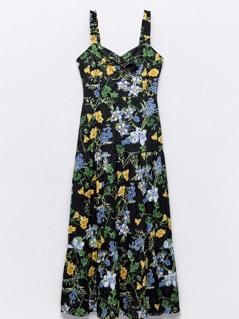 Zara Midi Floral Dress - Navy - Medium - Picture 1 of 5
